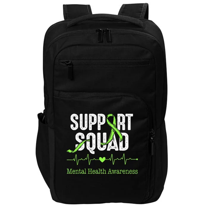 Mental Health Awareness Support Squad Green Ribbon Impact Tech Backpack