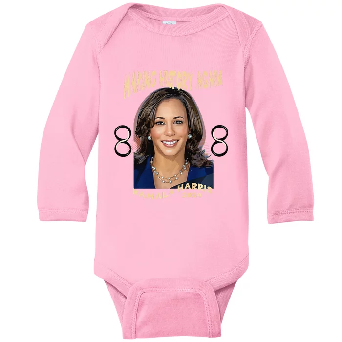 Making History Again Kamala Harris 2024 Premium Baby Long Sleeve Bodysuit