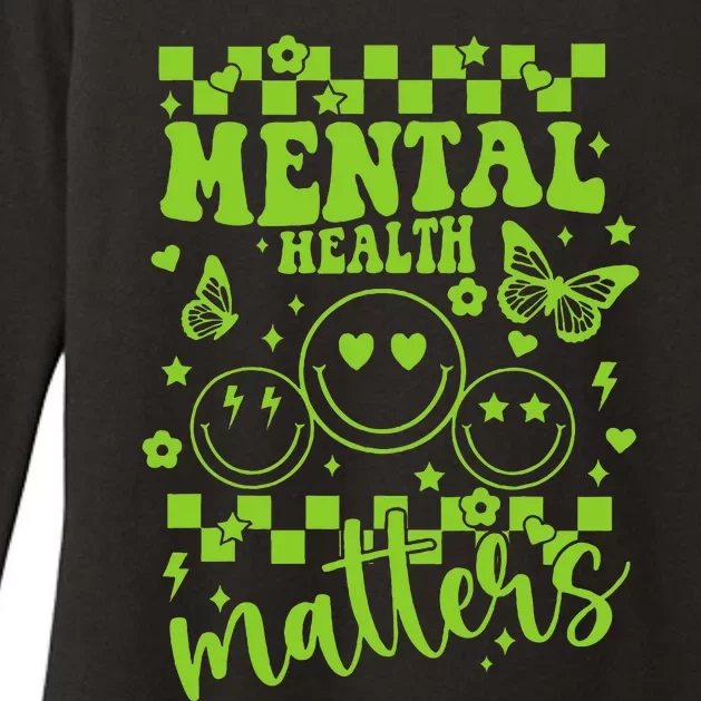 Mental Health Awareness Heart Wear Green For Mental Health Womens CVC Long Sleeve Shirt