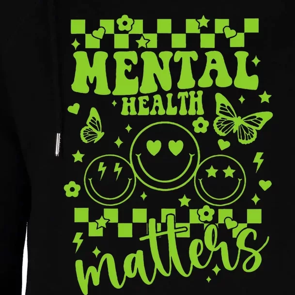 Mental Health Awareness Heart Wear Green For Mental Health Womens Funnel Neck Pullover Hood