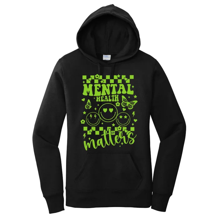 Mental Health Awareness Heart Wear Green For Mental Health Women's Pullover Hoodie