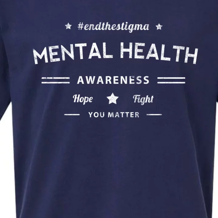 Mental Health Awareness Therapy Cool Hope And Fight Gift Sueded Cloud Jersey T-Shirt