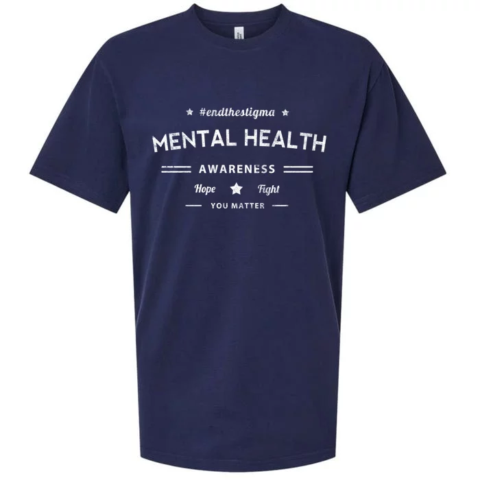 Mental Health Awareness Therapy Cool Hope And Fight Gift Sueded Cloud Jersey T-Shirt