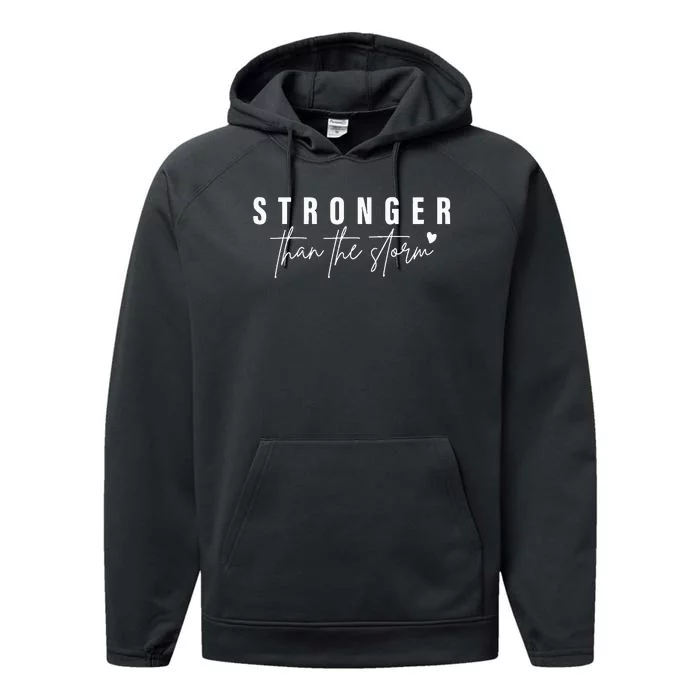 Mental Health Awareness Stronger Than The Storm Performance Fleece Hoodie