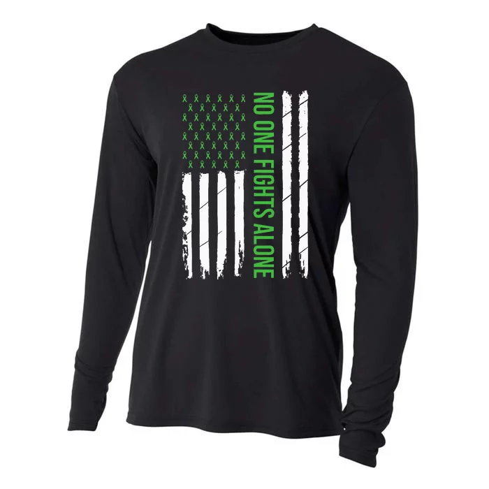 Mental Health Awareness Green Ribbon Cooling Performance Long Sleeve Crew