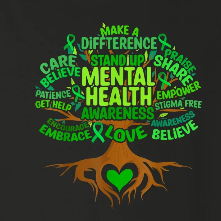 Mental Health Awareness Tree Grreen Ribbon Toddler Long Sleeve Shirt