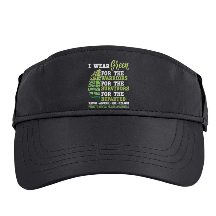 Mental Health Awareness Matters Support I Wear Green Warrior Adult Drive Performance Visor