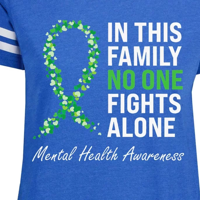 Mental Health Awareness Green Ribbon Enza Ladies Jersey Football T-Shirt