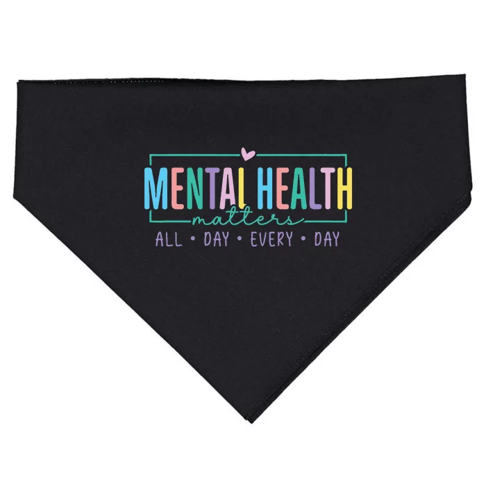 Mental Health Awareness Mindfulness Mental Wellness USA-Made Doggie Bandana