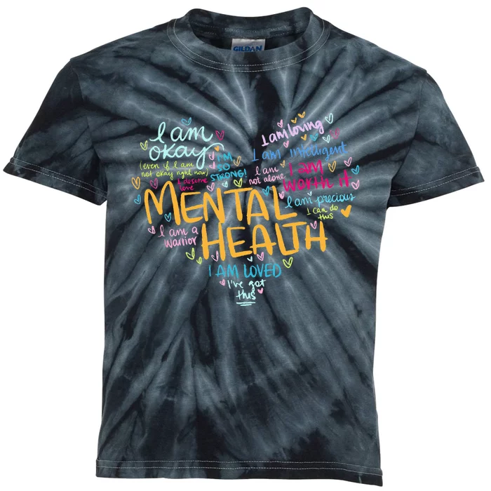 Mental Health Awareness Gifts Depression Kids Tie-Dye T-Shirt