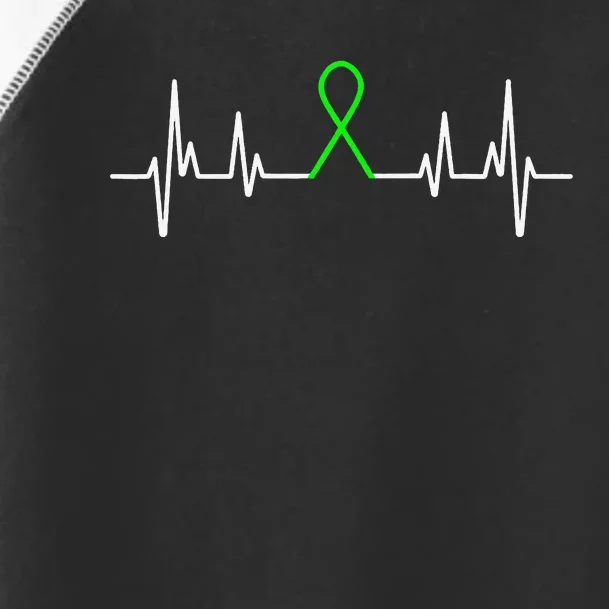 Mental Health Awareness Month Green Ribbon Heartbeat Toddler Fine Jersey T-Shirt