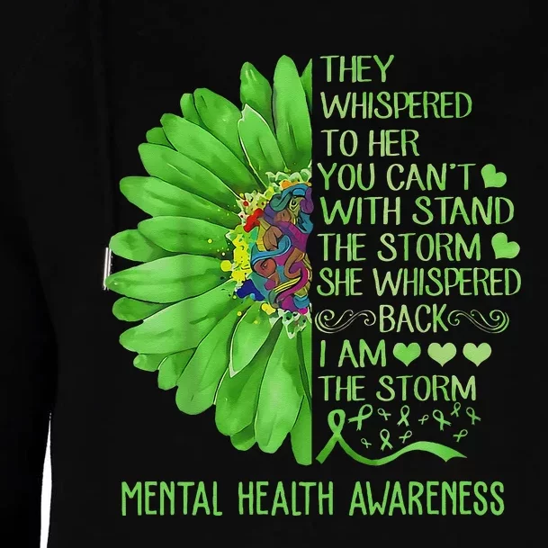 Mental Health Awareness Matters Sunflower I Am The Storm Womens Funnel Neck Pullover Hood