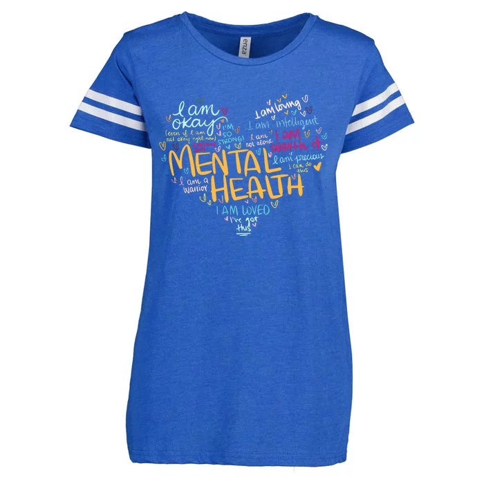 Mental Health Awareness Funny Gift Depression Cool Gift Enza Ladies Jersey Football T-Shirt