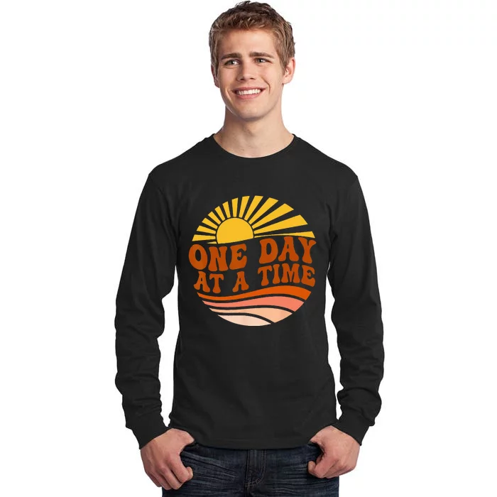 Mental Health Awareness One Day At A Time Retro Sunshine Tall Long Sleeve T-Shirt