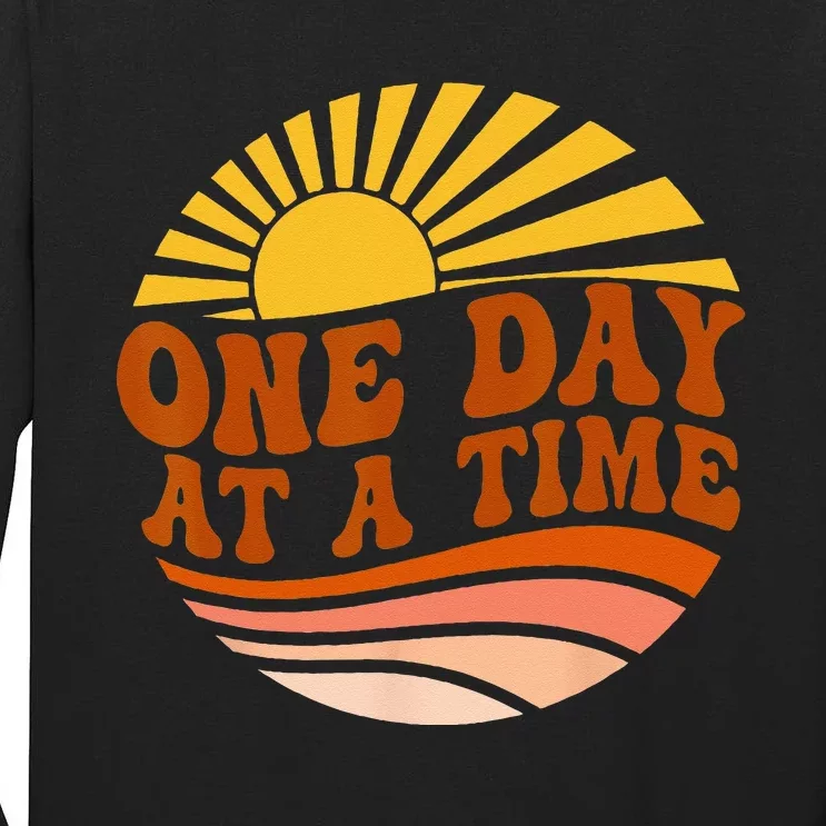 Mental Health Awareness One Day At A Time Retro Sunshine Tall Long Sleeve T-Shirt