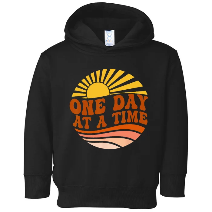 Mental Health Awareness One Day At A Time Retro Sunshine Toddler Hoodie