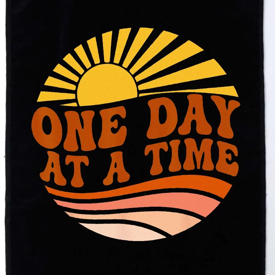 Mental Health Awareness One Day At A Time Retro Sunshine Platinum Collection Golf Towel