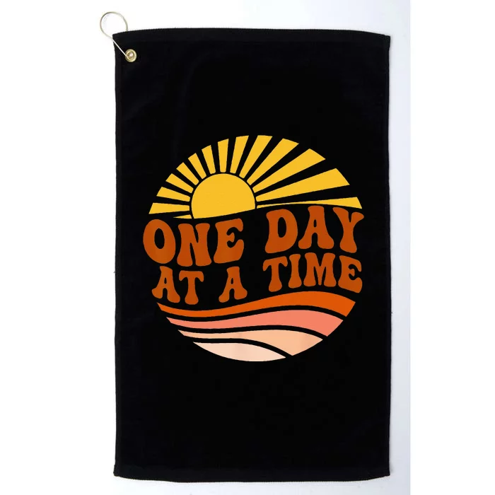 Mental Health Awareness One Day At A Time Retro Sunshine Platinum Collection Golf Towel