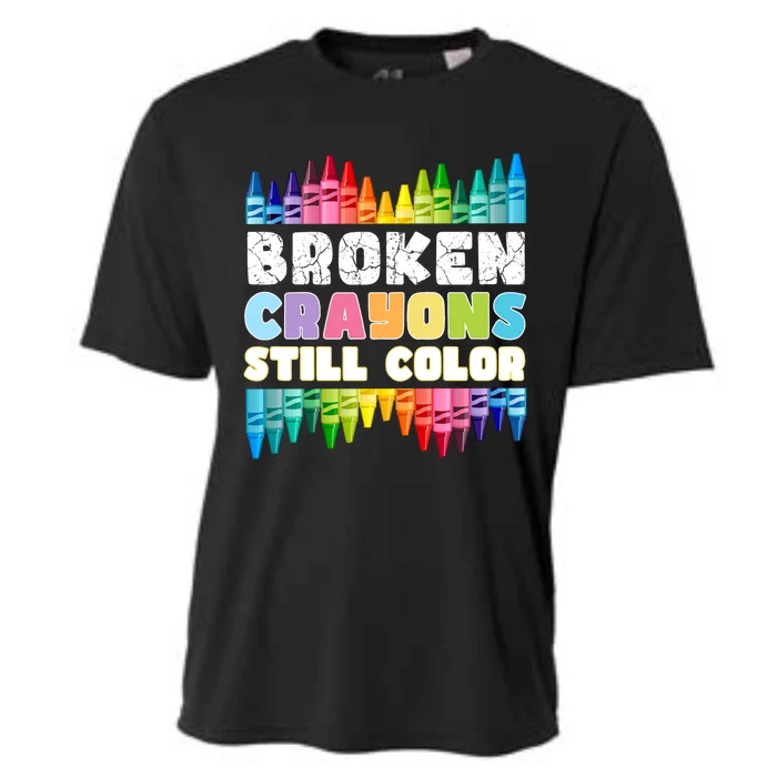 Mental Health Awareness Supporter Broken Crayons Still Color Cooling Performance Crew T-Shirt