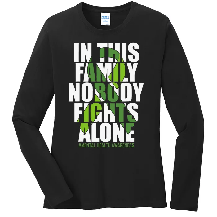 Mental Health Awareness Ribbon Family You Matter Kindness Ladies Long Sleeve Shirt