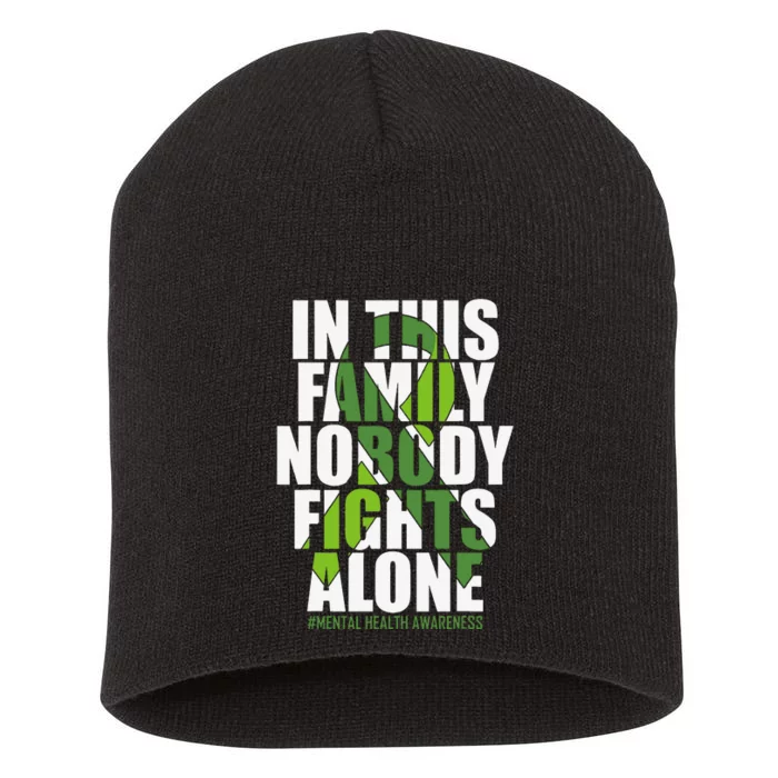 Mental Health Awareness Ribbon Family You Matter Kindness Short Acrylic Beanie