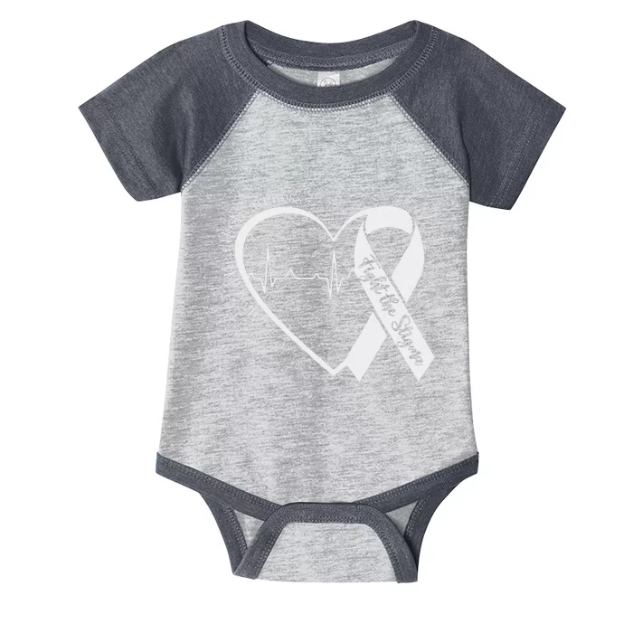 Mental Health Awareness Heart Fight The Stigma Green Ribbon Infant Baby Jersey Bodysuit