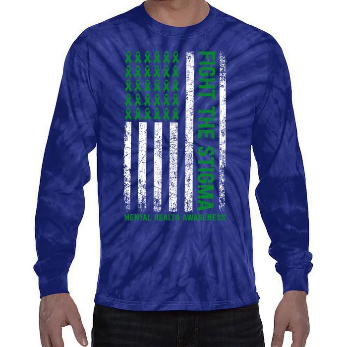 Mental Health Awareness Fight The Stigma Mental Health Tie-Dye Long Sleeve Shirt