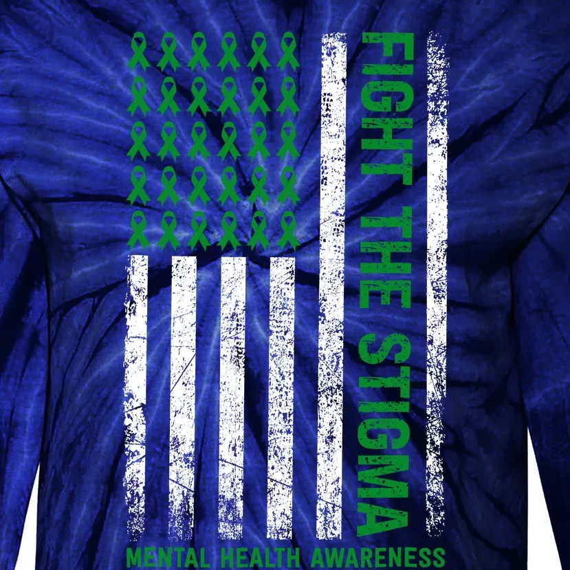 Mental Health Awareness Fight The Stigma Mental Health Tie-Dye Long Sleeve Shirt