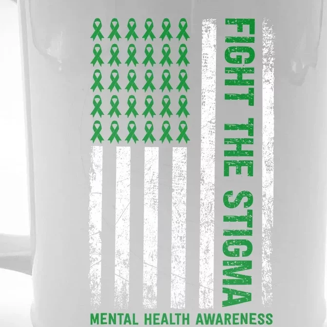 Mental Health Awareness Fight The Stigma Mental Health Front & Back Beer Stein