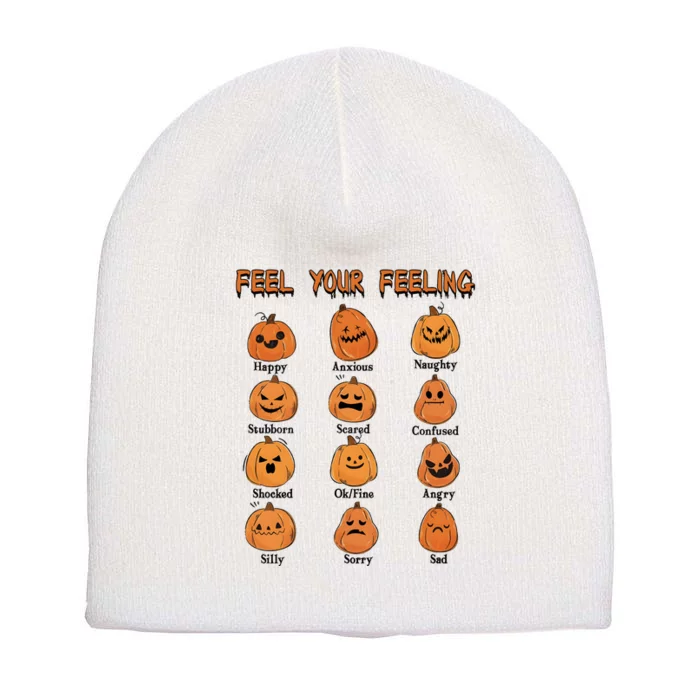 Mental Health Awareness Halloween Dont Ghost Your Feelings Short Acrylic Beanie