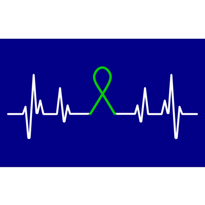 Mental Health Awareness Month Green Ribbon Heartbeat Cool Gift Bumper Sticker