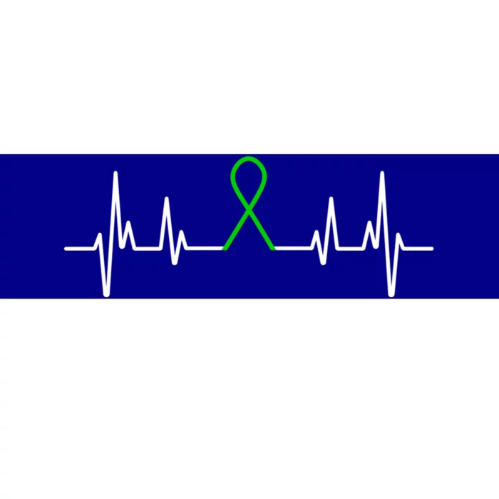 Mental Health Awareness Month Green Ribbon Heartbeat Cool Gift Bumper Sticker