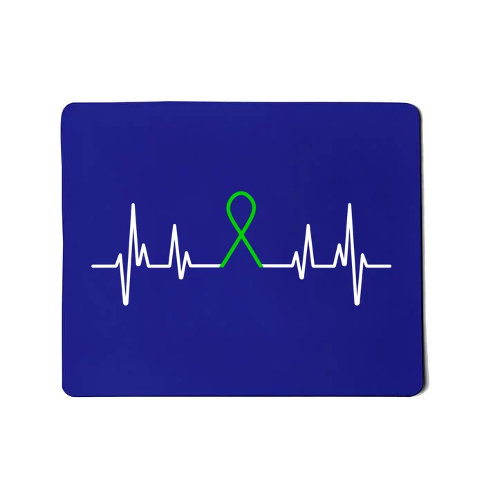 Mental Health Awareness Month Green Ribbon Heartbeat Cool Gift Mousepad