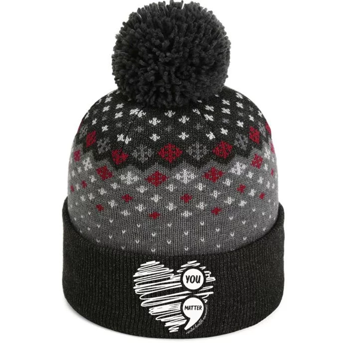 Mental Health Awareness Heart Wear Green For Mental Health The Baniff Cuffed Pom Beanie