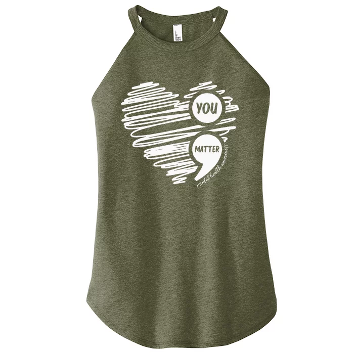 Mental Health Awareness Heart Wear Green For Mental Health Women’s Perfect Tri Rocker Tank