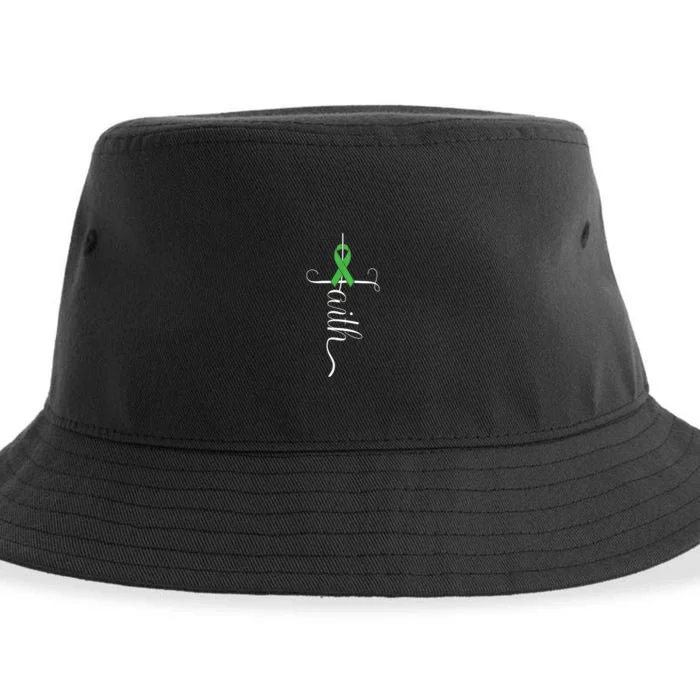 MEntal Health Awareness Green Ribbon Sustainable Bucket Hat