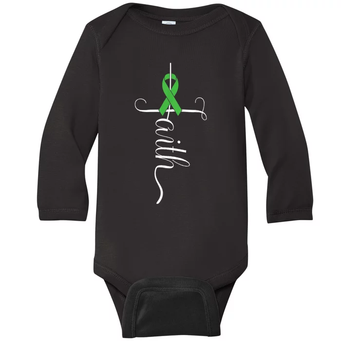 MEntal Health Awareness Green Ribbon Baby Long Sleeve Bodysuit