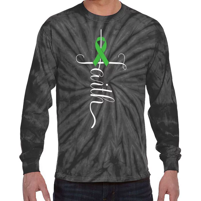 MEntal Health Awareness Green Ribbon Tie-Dye Long Sleeve Shirt