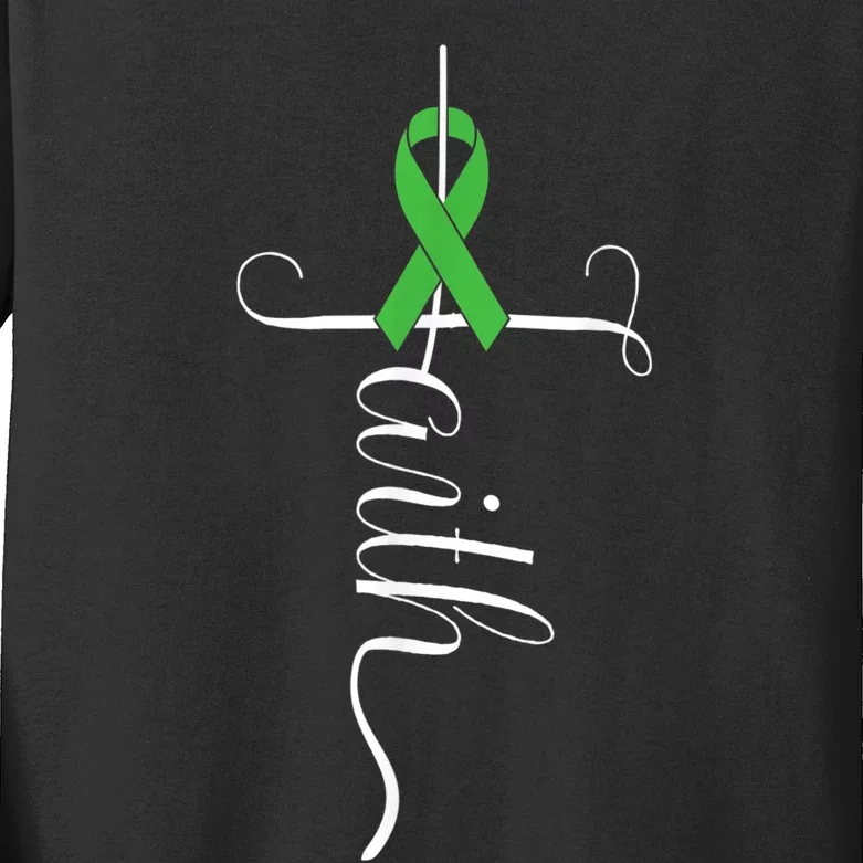 MEntal Health Awareness Green Ribbon Kids Long Sleeve Shirt