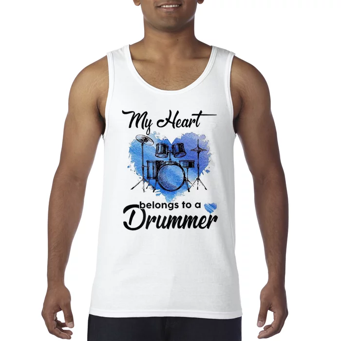 My Heart Belong To A Drummer Tank Top