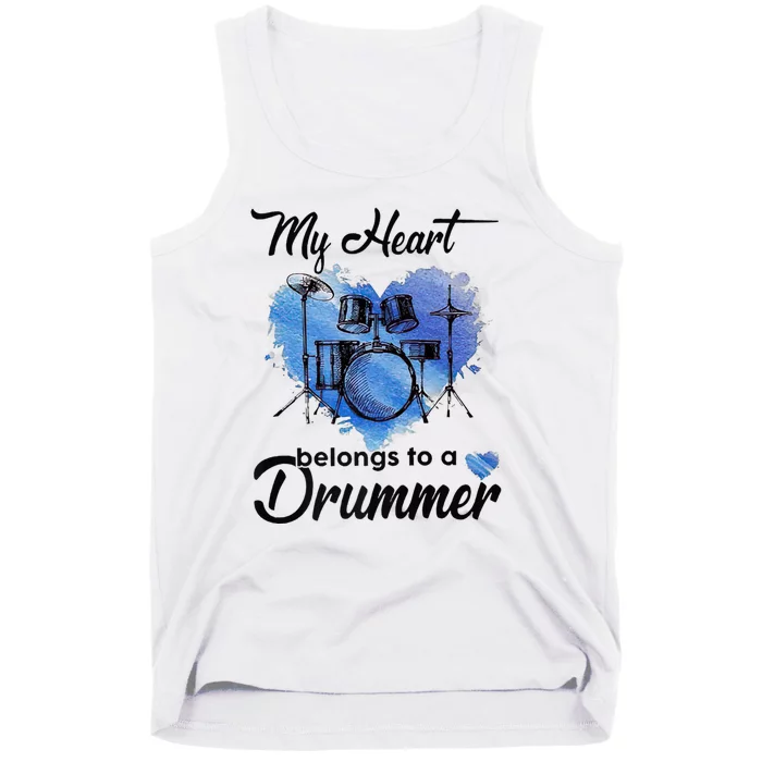 My Heart Belong To A Drummer Tank Top