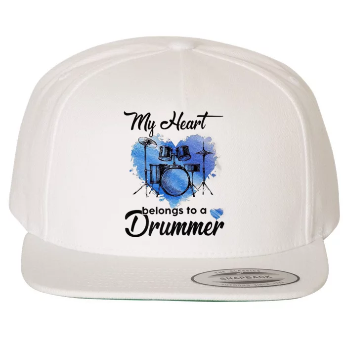 My Heart Belong To A Drummer Wool Snapback Cap