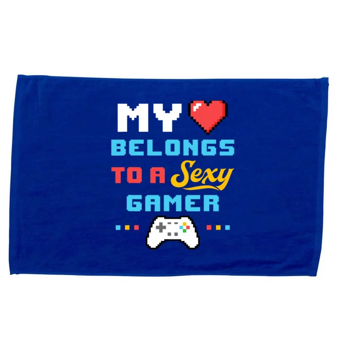 My Heart Belongs To A Sexy Gamer Girlfriend ValentineS Day Microfiber Hand Towel