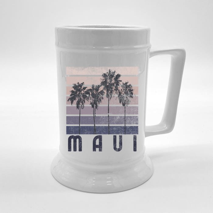 Maui Hawaii Beach Summer Vacation Vintage Gift Front & Back Beer Stein