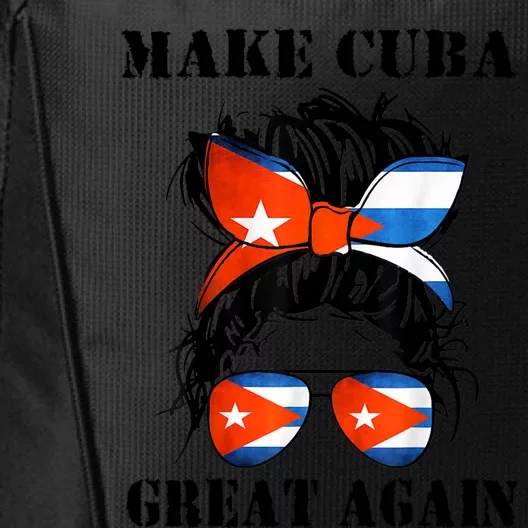 Messy Hair Bun Sos Cuba Flag Make Cuba Great Again Meaningful Gift City Backpack