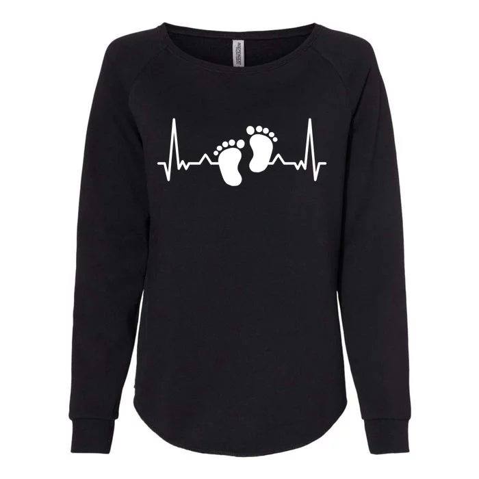 My Heart Beats For My Footprints Cool Gift Womens California Wash Sweatshirt