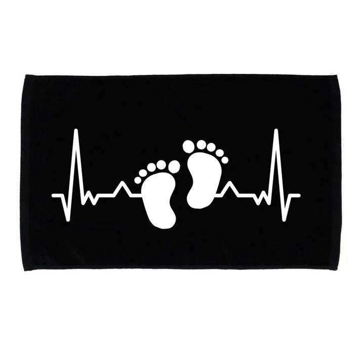 My Heart Beats For My Footprints Cool Gift Microfiber Hand Towel