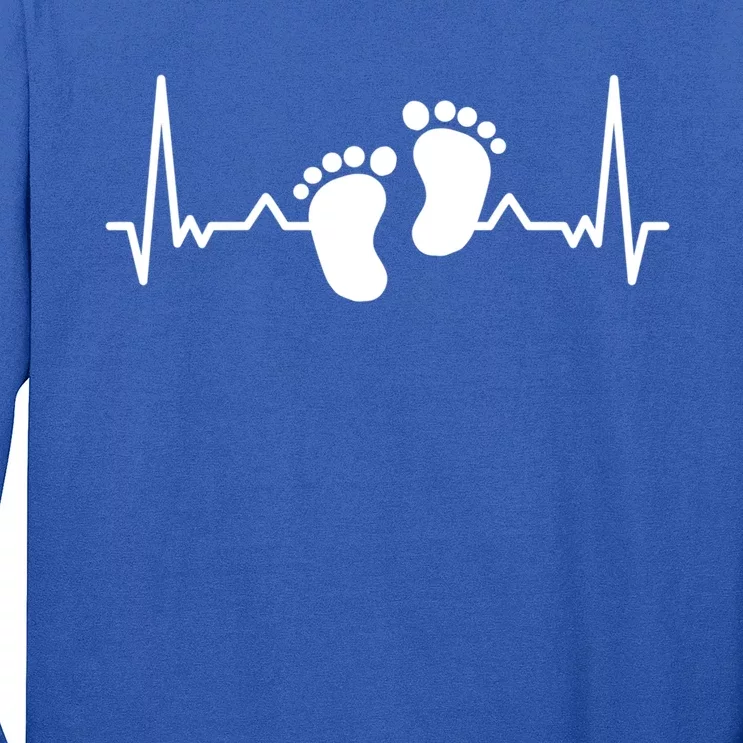 My Heart Beats For My Footprints Cool Gift Long Sleeve Shirt