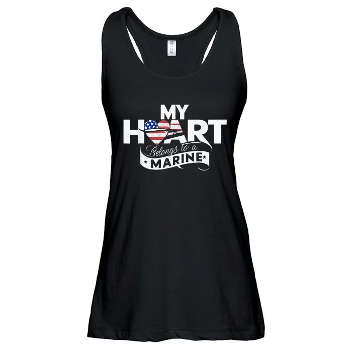 My Heart Belongs To A Marine Ladies Essential Flowy Tank