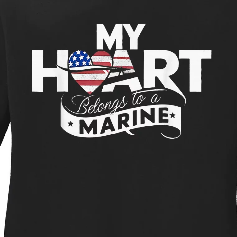 My Heart Belongs To A Marine Ladies Long Sleeve Shirt